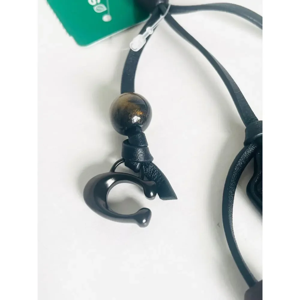 Coach Heritage Leather Bag Charm Black Rexy Dice Logo Charms CCY37